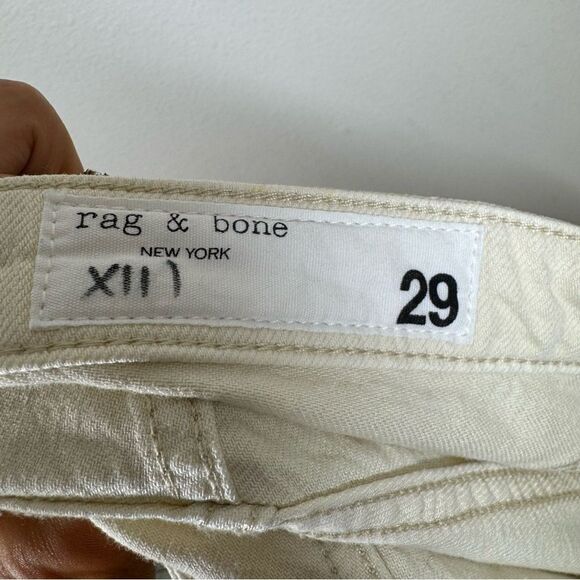 Rag & Bone Dre Low Rise Baggy Boyfriend Jeans Ecru Cream Denim Wide Leg Women 29 - Picture 4 of 9